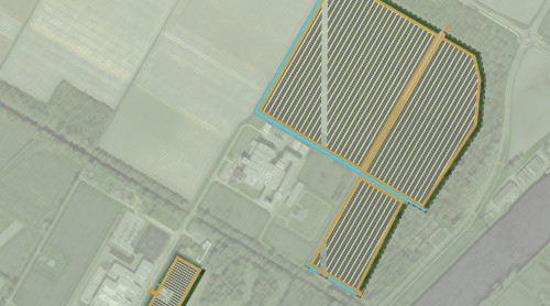 Impressie van het zonnepark Sunspace