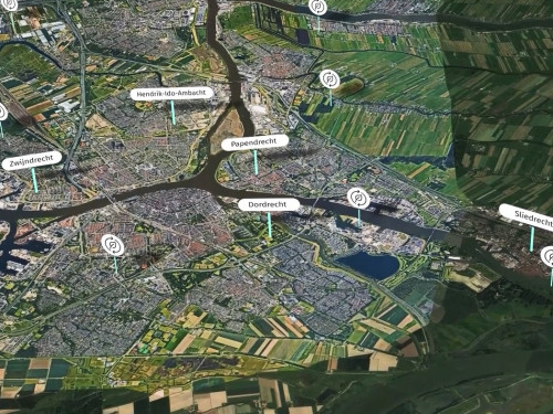 Luchtfoto van de Drechtsteden