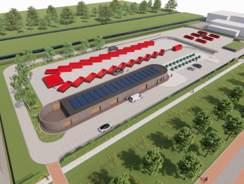 artist impression van het nieuwe recycleplein in Alkmaar